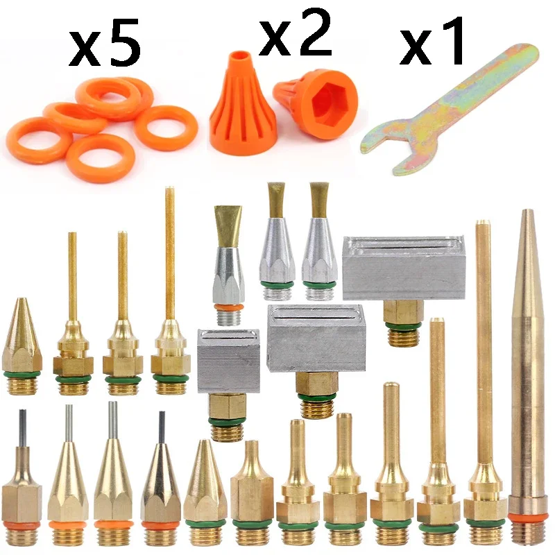 26 Different Sizes Glue Gun Accessories Copper Nozzle Small-bore Long Short Large Diameter Hot melt glue gun accessories