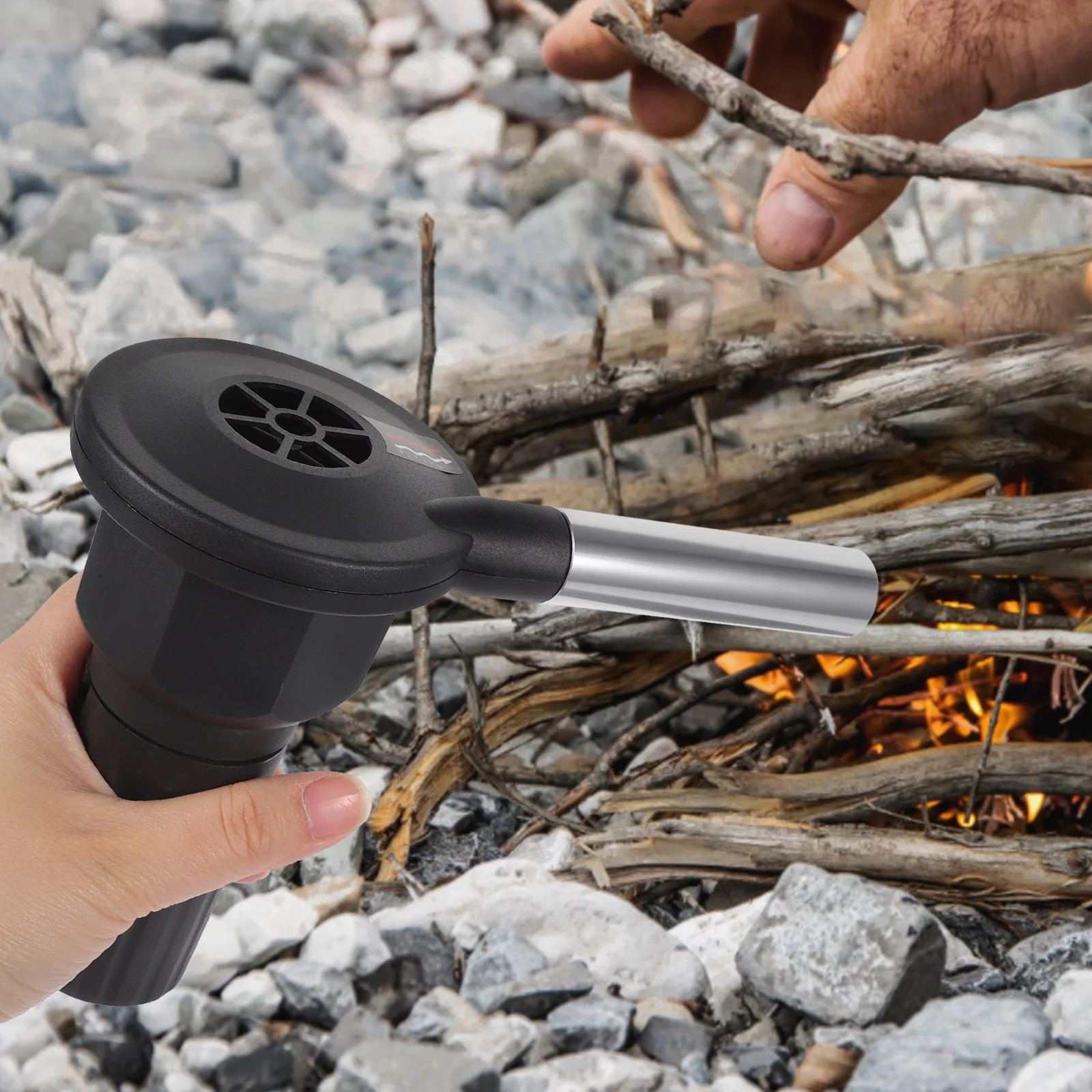 

Portable Barbecue Hair Dryer Hand Held Blower Bbq Outdoor Handheld Tool Fan Electric Grill for Camping Picnic