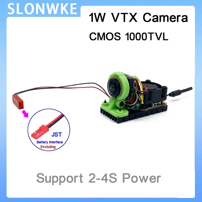 SLONWAKE 조절식 VTX 송신기 및 CMOS 1000TVL 별빛 마이크 FPV 카메라, RC용, 5.8G, 48CH, 100, 200, 400, 1000mW