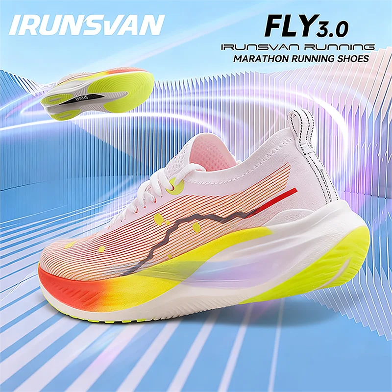 

IRUNSVAN FLY 3.0 Men Running Shoes Breathable and Lightweight Marathon Carbon plate Casual Comfortable Athletic Shoes