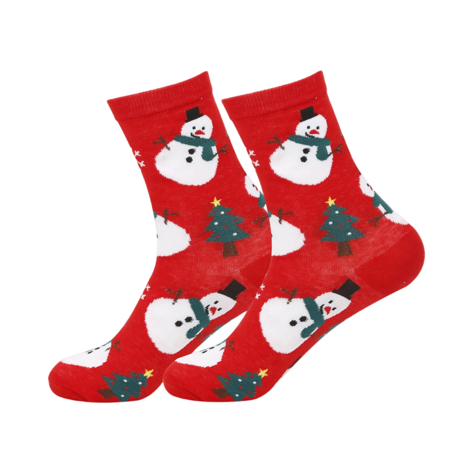 

Cute Christmas Themed Socks Snowman Mid-Tube Socks Warm Cartoon Christmas Outfit Festive Gift-Giving Scene Home Atmosphere