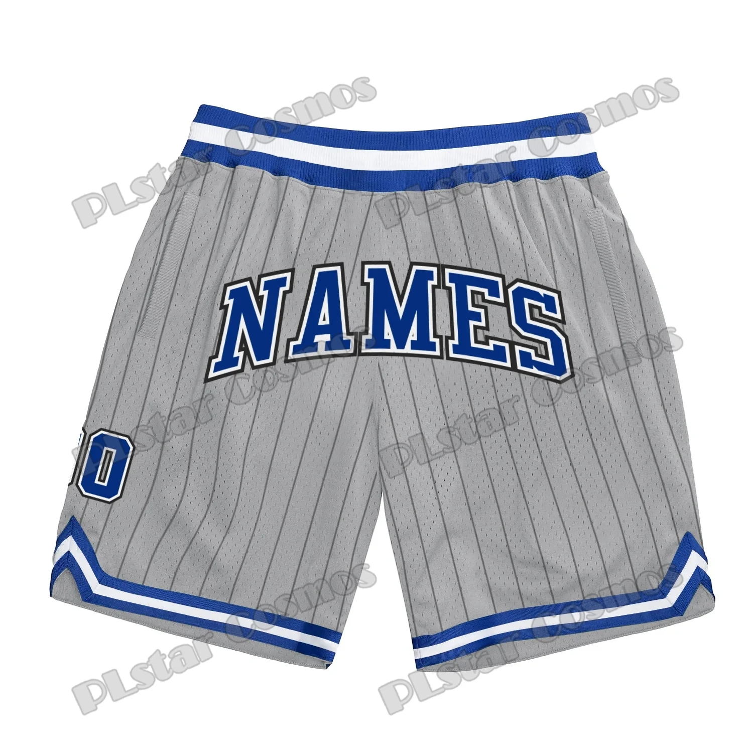 Custom Name and Number White Pink-Light Blue Basketball Shorts 3D Printed Men Youth Summer breathable mesh Sports Shorts LQD05