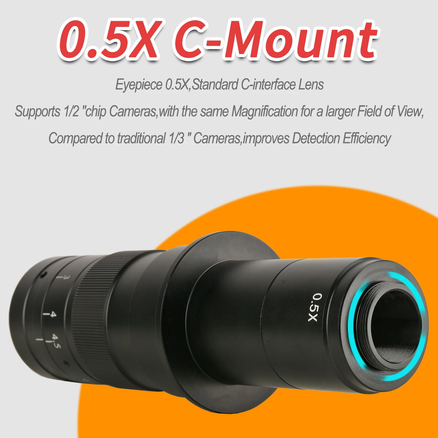 KOPPACE 20X-153X HD Lente de microscopio con montura C 0.6X-4,5X Lente de zoom continuo