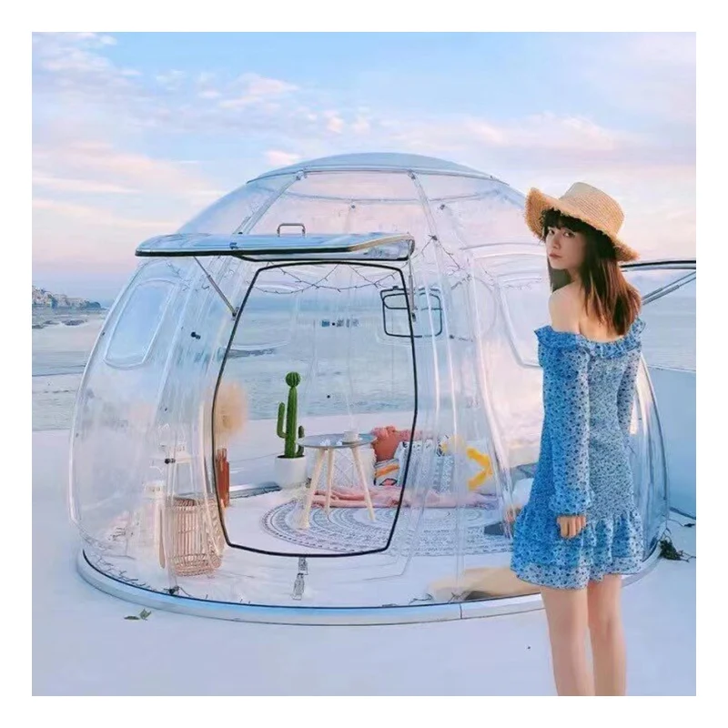 Luxury Outdoor Camping Gazebo Pavilion Transparent Inflatable Dome House Powder Coated Metal Star Room for Commercial Scenic Use