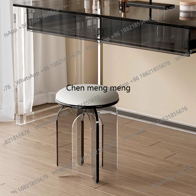 

Acrylic round girls bedroom makeup stool simple modern dresser stool