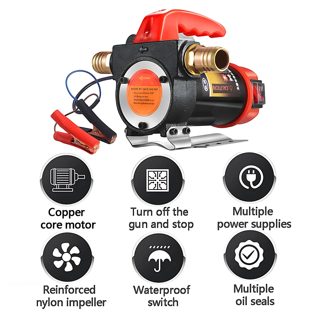 12V/24V 60L/min Fuel Delivery Pump Diesel 990W Self-priming Pump Automatically Stops Electric Oil Pump Fuel Distributor