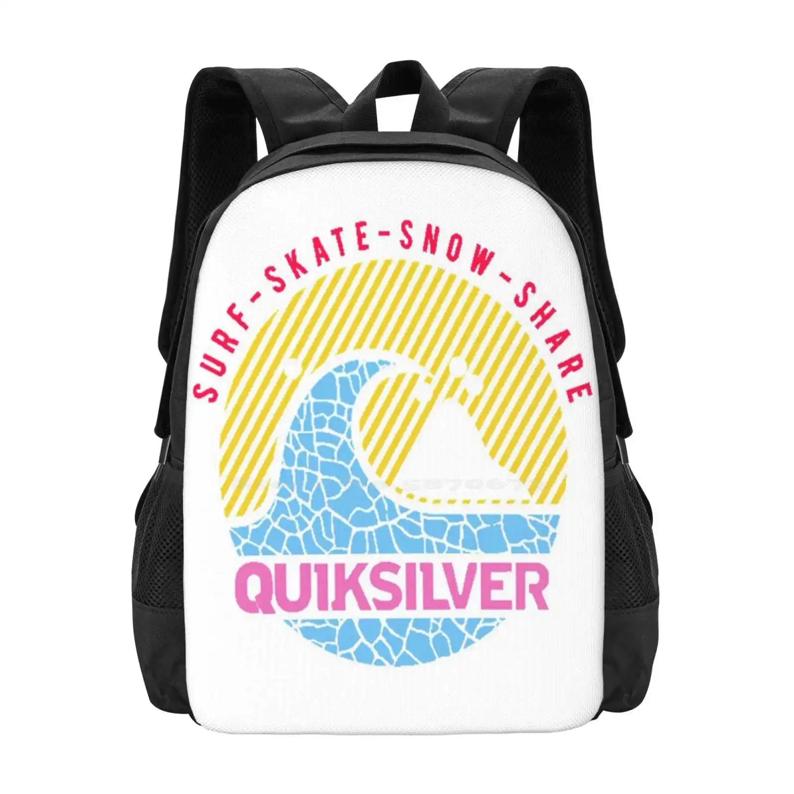 Colorful Logos Of The Surf Brand Bag Backpack For Men Women Girls Teenage Surfing Beach Holiday Life Happy Snack Trend Style