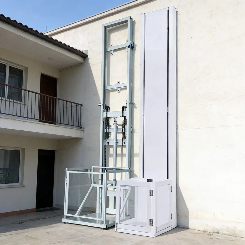HCYStock Hot Sale Mini Electric Work Lift Platform Hydraulic Cargo Lift Freight Mobile Elevator Hoist Ladder for Warehouse
