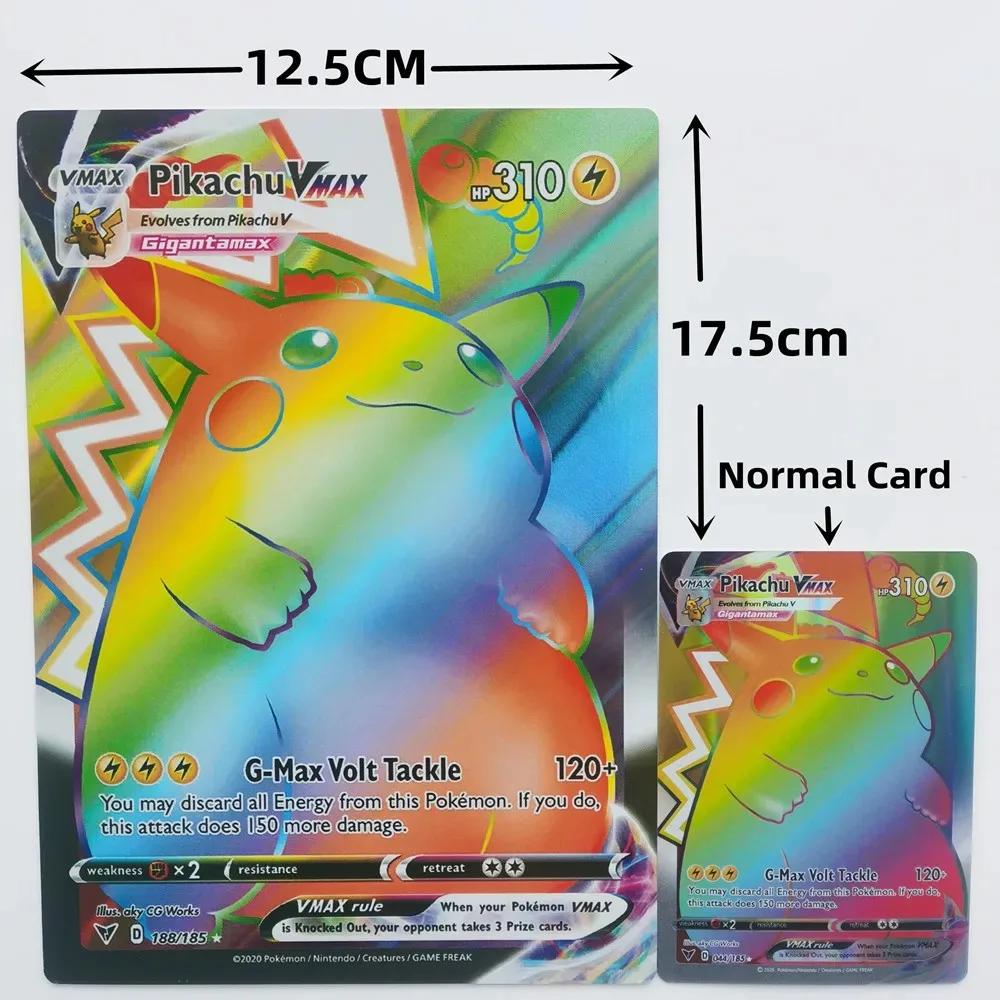 Oversized Pokemon 12Pcs Jumbo Letters Cards Vmax Vstar GX Arceus Pikachu Charizard Super Shiny Rare CardEssential for collectors