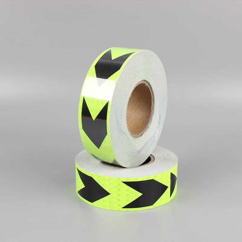 3M Reflective Material Adhesive Tape Fluorenscent Yellow Red Arrow Stickers Decal Motorbike Night Cycling Safety Reflector Tapes