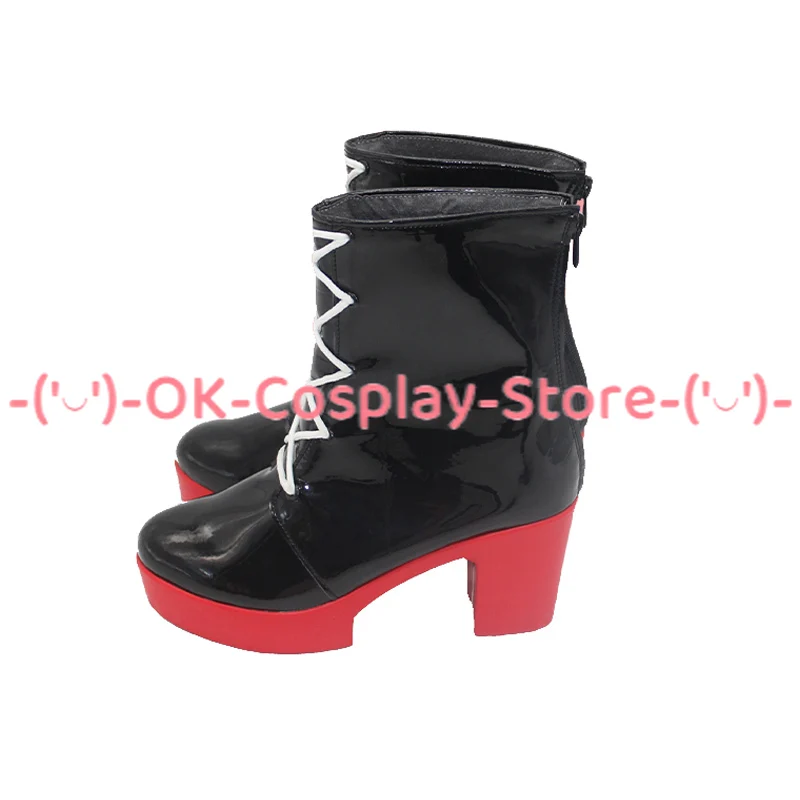 Sapatos Cosplay de couro PU para mulheres, Bonito Anime Prop, Botas de Halloween e Carnaval, Custom Made