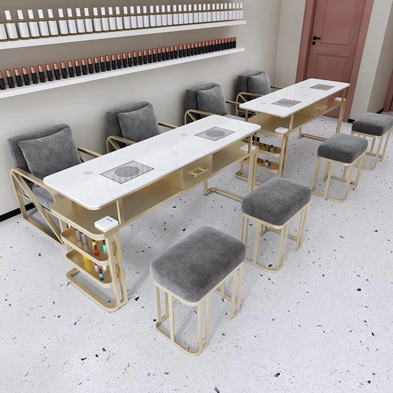 

Profesional Luxury Nail Desk With Drawers Elegant Italian Chic Nail Table Rustic Glamour Table Onglerie Nail Salon Furniture