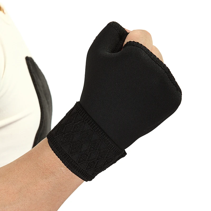 1 Pair Soft Breathable Boxing Gloves Adjustable Half Finger Glove Support Universal Wrist Palm Thumb Brace Guard Wrap Protector