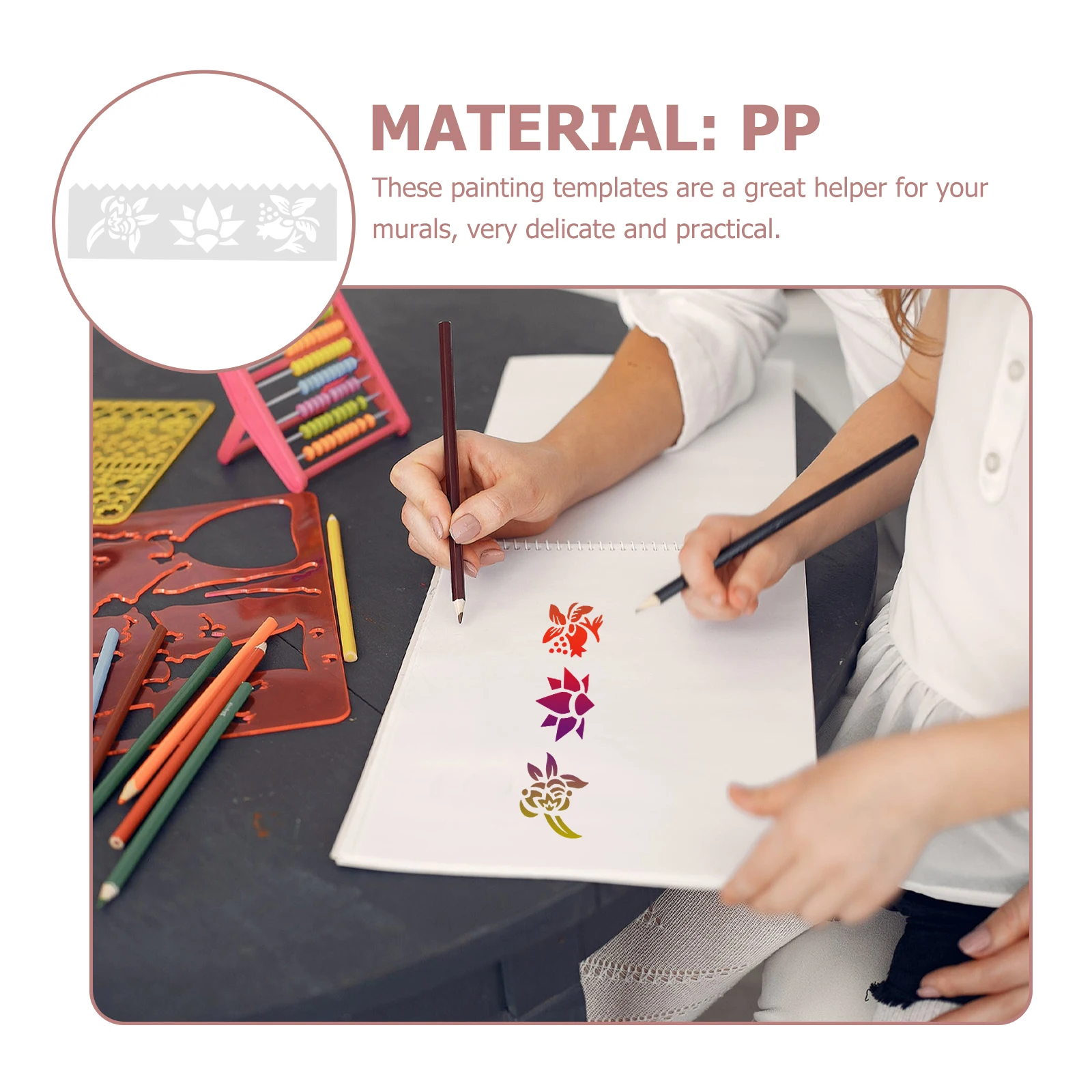 

Painting Template Plastic Stencils Reusable for Crafting Drawing Templates Tools