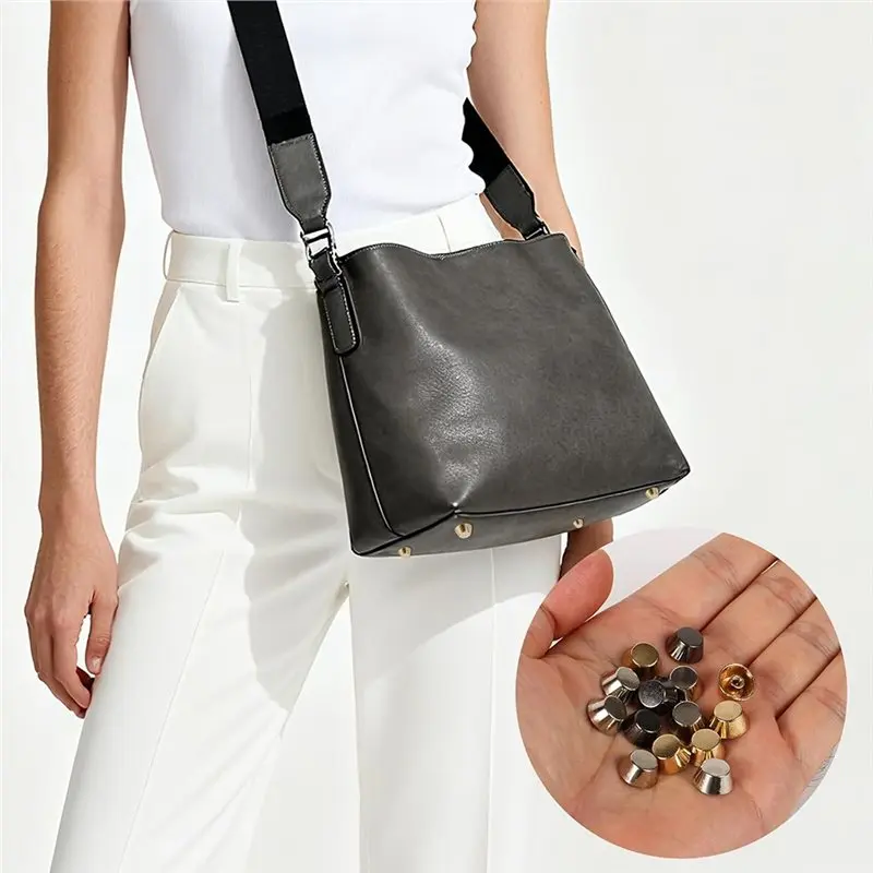 New 60 Pcs Alloy Purse Feet Set With Screwdriver & Hole Punch For DIY Handbag Protection