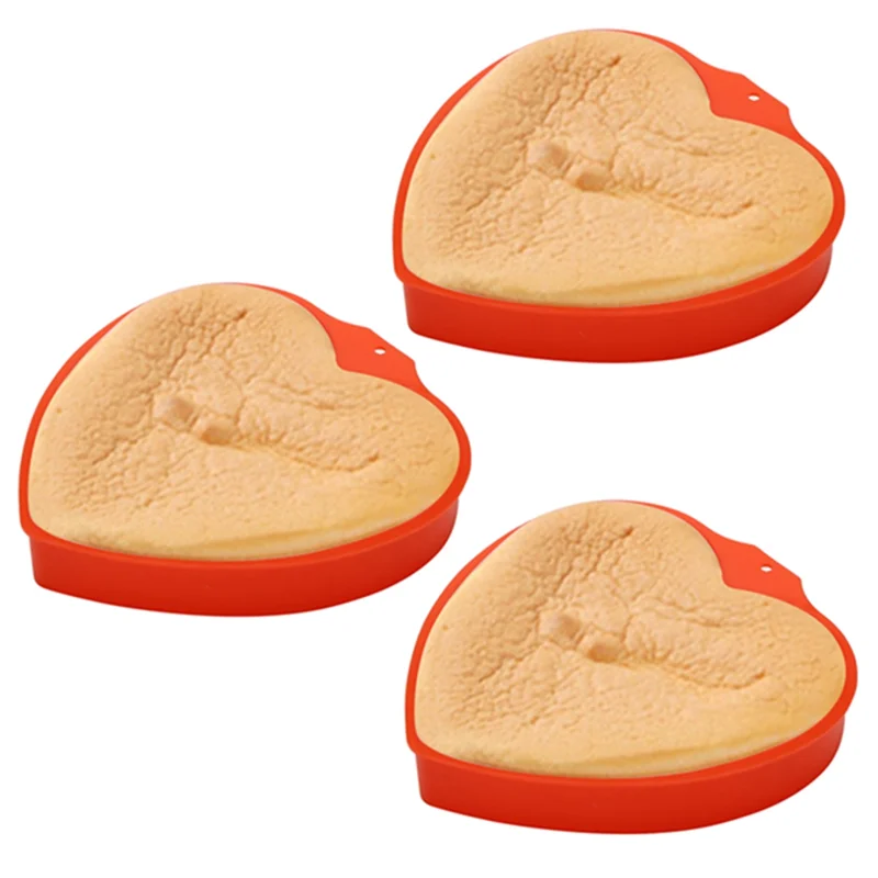 

ABWR-3PCS Силиконовые формы для торта в форме сердца 8-дюймовая антипригарная форма для выпечки ко Дню святого Валентина и особых случаев