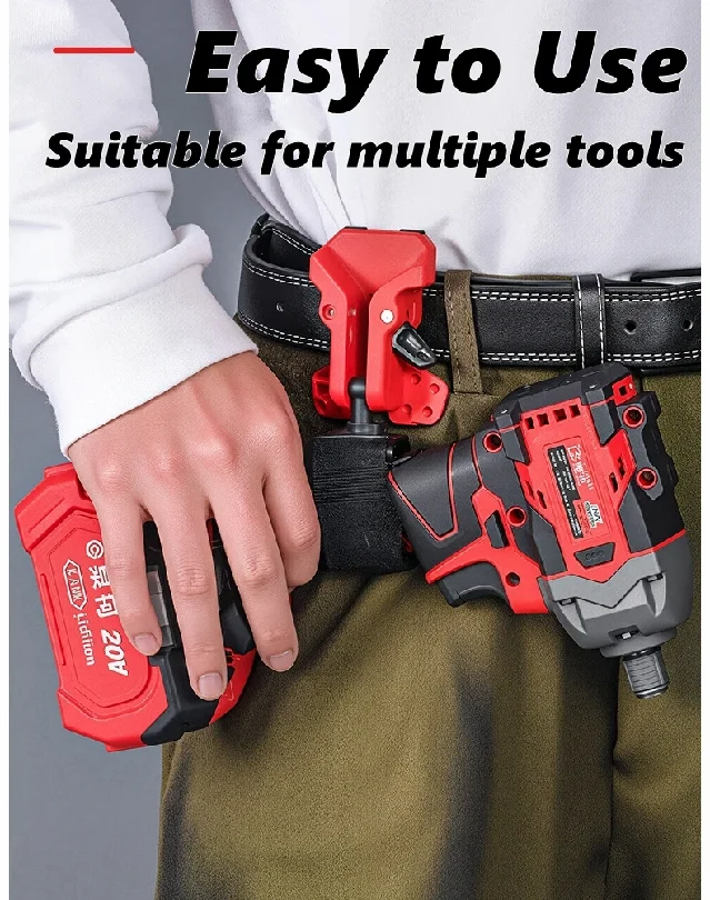 

High-Hardness Self-Locking Drill Holder with Belt Clip Quick Release Power Tool Waist Holster Thickened Portable Storage