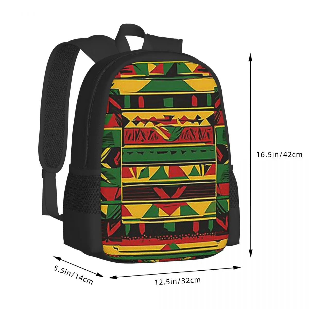 Modern Rasta Patterns For Apparel Student Backpack School Bag Hiking Travel Daypack for Boys Girls Fashion Bookbag Shoulder Bags