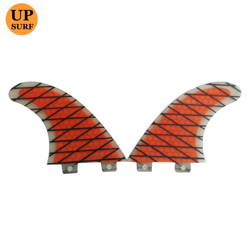 SUP Board Double Tabs Fins Size M Orange Color Surf Fin Twin fin set Surfboard Honeycomb for Surfing