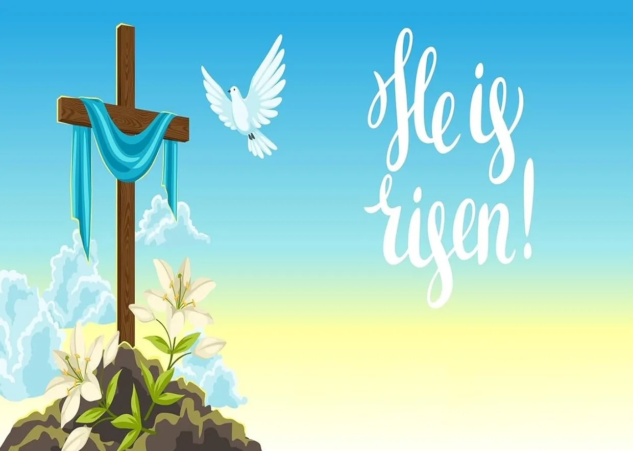 Пасхальный христианский крест, дух, мир, голубь, Иисус, воскрешение, религиозные фоны, настенные фоны для фотостудии