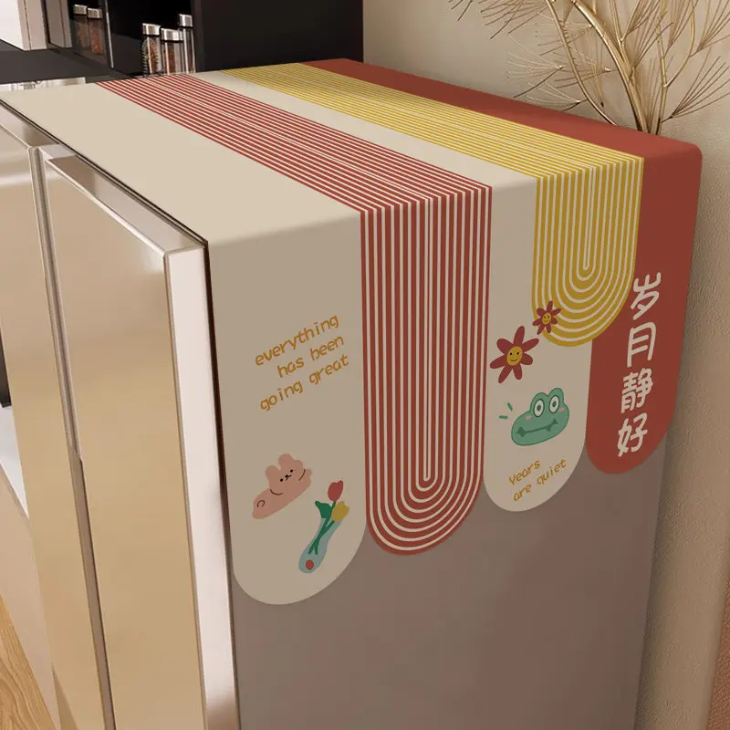 VIKAMA Minimalist Dust Cover for Refrigerator Washing Machine Freezer Top Universal Cloth