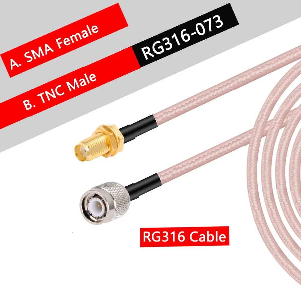 SMA Male to TNC Male Coaxial Cable RG316 RF Cable SMA Female to RP TNC Female Antenna Extension Pigtail Jumper 1M 2M