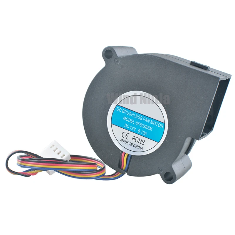 SF6028SM 6cm 60mm Centrifugal Blower Fan 60x60x28mm DC12V 0.10A 3300rpm 4PIN PWM Cooling Fan for Furnace Air Purifier