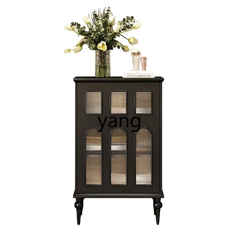 

Lmm antique display cabinet entrance solid wood dining side locker living room single door movable