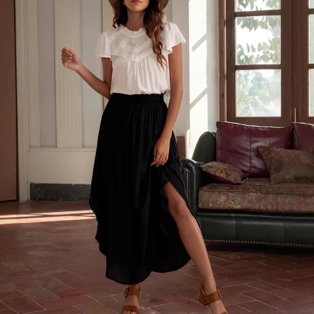 

Trousers skirt high-end new women's clothing casual irregular pants fashionable simple temperament elegant versatile high-end va