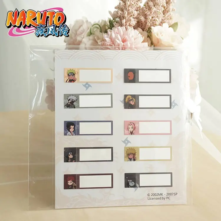 NARUTO Official Authorization Cosplay Name Stickers Waterproof Tags Labels Scrapbook School Stationery