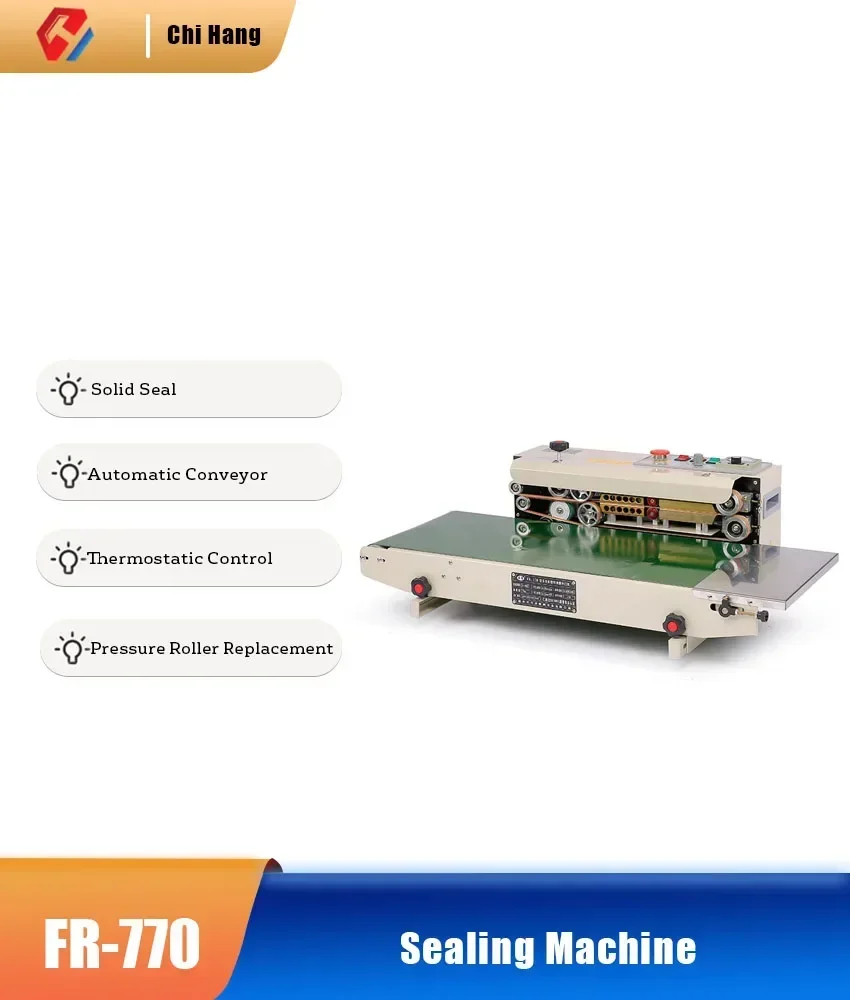 FR-770 Widened Continuous Sealing Machine Plastic Bag Aluminum Foil Bag Sealing Machine Conveyor Table Widening Sealer