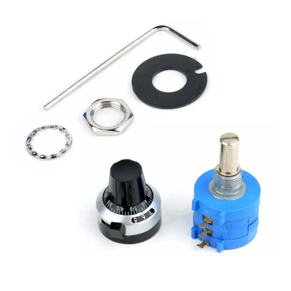 Counting Dial Rotary Knob Tool 10K Ohm 10 Turn Adjustable Potentiometer Wire Wound ±2~±10% Resistance Tolerance