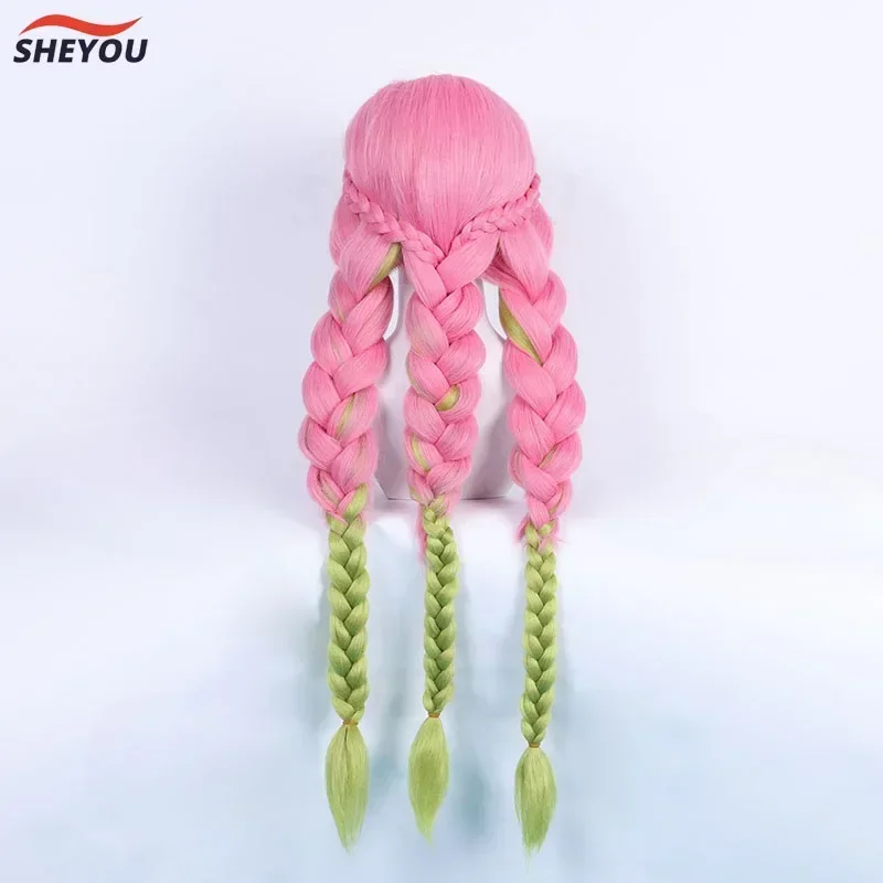 Kwaliteit Kanroji Mitsuri تأثيري ، مجموعة أنيمي لانج ، فروز ، Hittebestenchen ، Haar الاصطناعية ، دعامة الهالوين ، قبعة #5