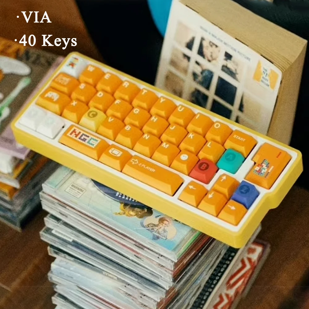 Custom Enter QAZ Mini Keypad Kit 40 Keys Three Mode VIA RGB Hot Swap Ergonomic Wireless Gaming 3D Printing PC Computer Gift