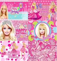 BarbIEe Party Background Pink Photography Background Glamour Girl Ladies Birthday Party Banner Cake Table Decoration Decoration