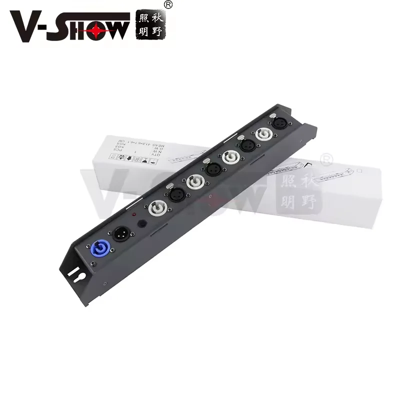 VSHOW DPS24 1PCS Shipping From Euro DMX Power Splitter 4+4 4IN1 out power and DMX splitter for stage light dj light