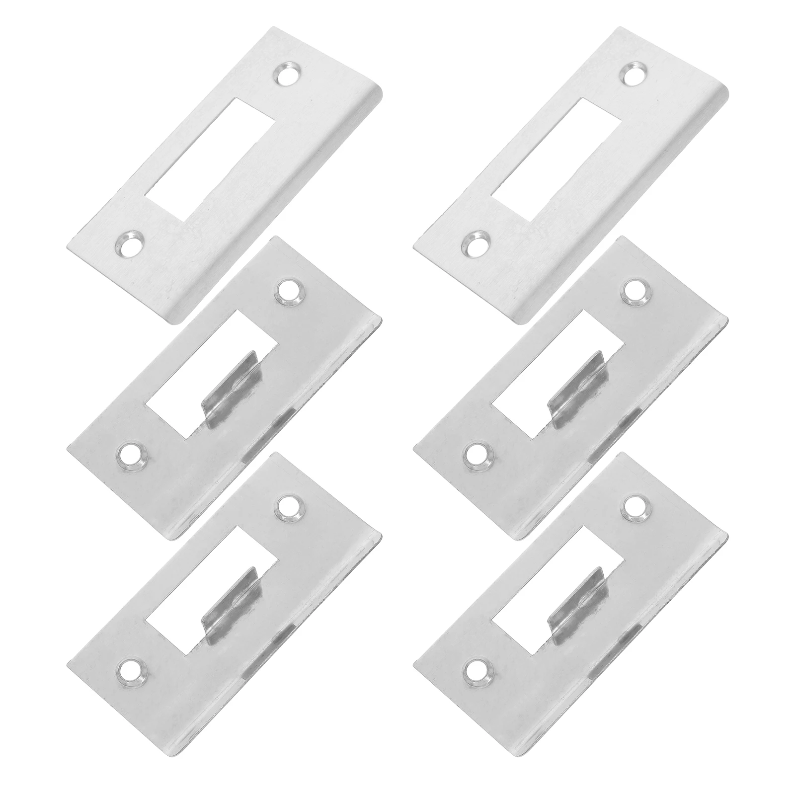 

6pcs Lock Tongue Guide Piece 3.15x1.57 Inch Stainless Steel Door Latch Strike Plate Reinforcement Mortise Locks Compatibility