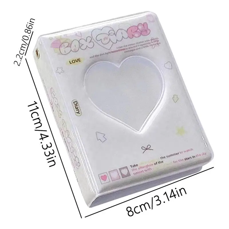 3in Photocard Binder INS Photo Album Photocard Album Collect Love Heart Hollow Photo Card Holder Storage Bag Kpop Picture Albums