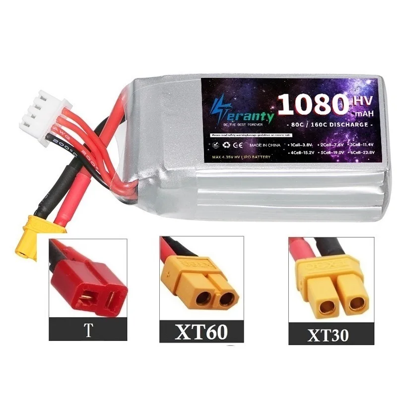 TERANTY HV Battery 1080mAh 80C 3S 11.4V Lipo Battery For RC Helicopter Quadcopter FPV Racing Drone 11.4V Rechargeable XT30 XT60