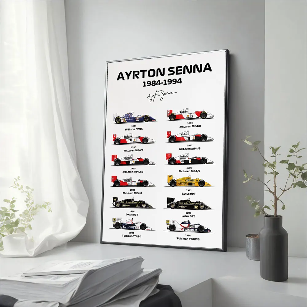 Formula 1 F1 Racing Poster Canvas Print Painting Wall Art Bedroom Study Studio Living Room Home Decoration