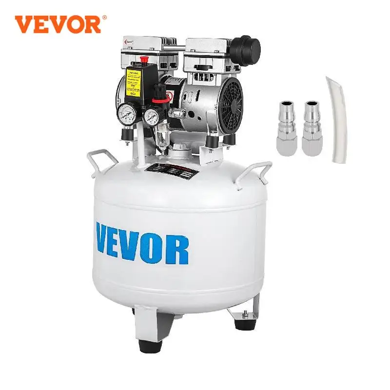 VEVOR Compresseur d'Air Sans Huile Silencieux 30L 40L Ultra Silencieux 850W Outil pour Réparation