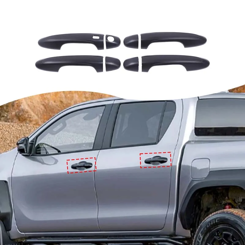 

Для Toyota Hilux 2015-2024 ABS дверная ручка автомобиля накладка декоративная наклейка защитные авто внешние аксессуары