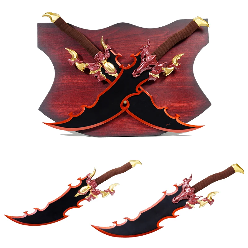 Replica Solo-Leveling Sung Jin-Woo Sword, Wrath of Kamish Twin swords,Demon King's Daggers,Metal Blade,Set Of 2, Cosplay Props