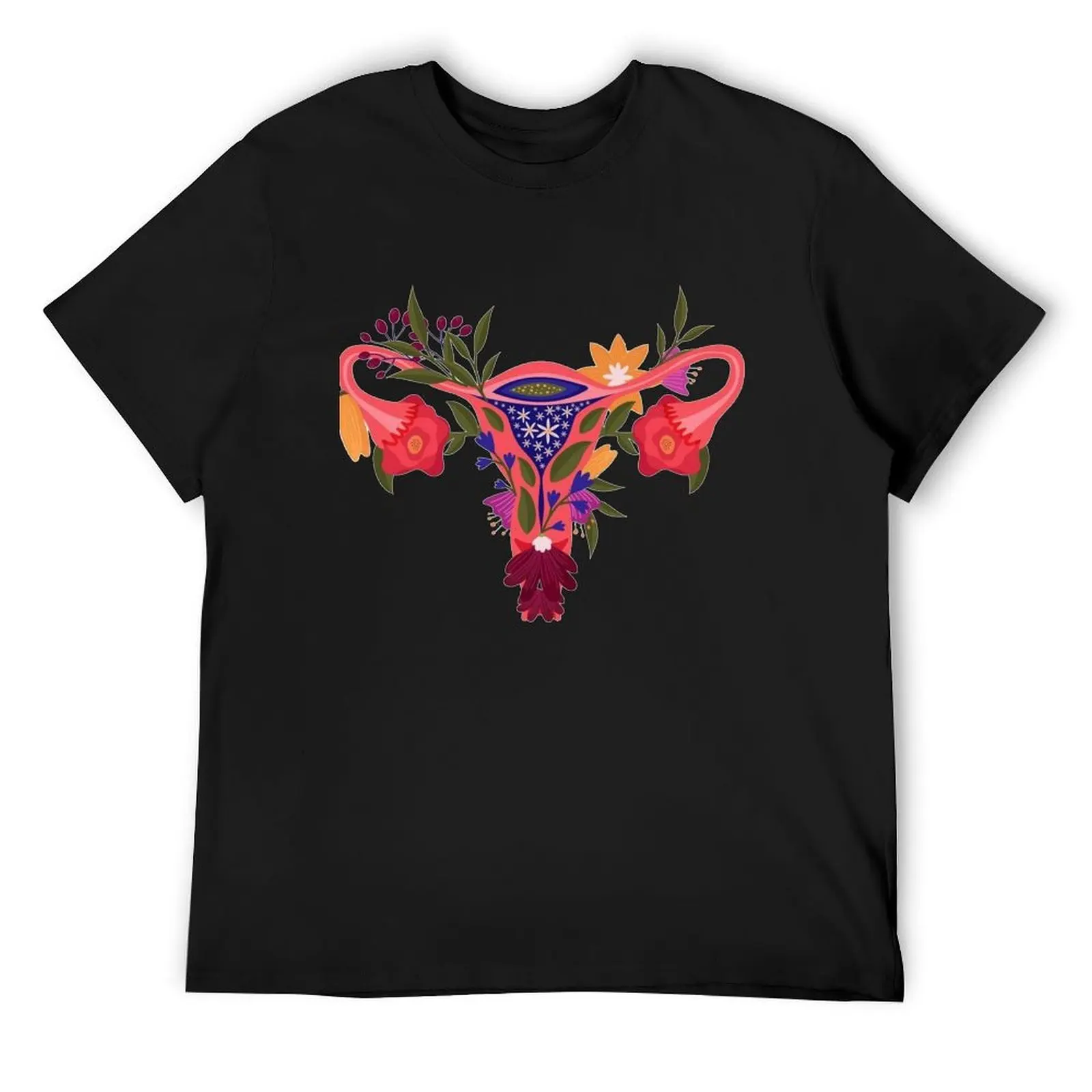 Womb With Flowers ||Female Reproductive System|| T-Shirt sublime oversized Men's cotton t-shirt