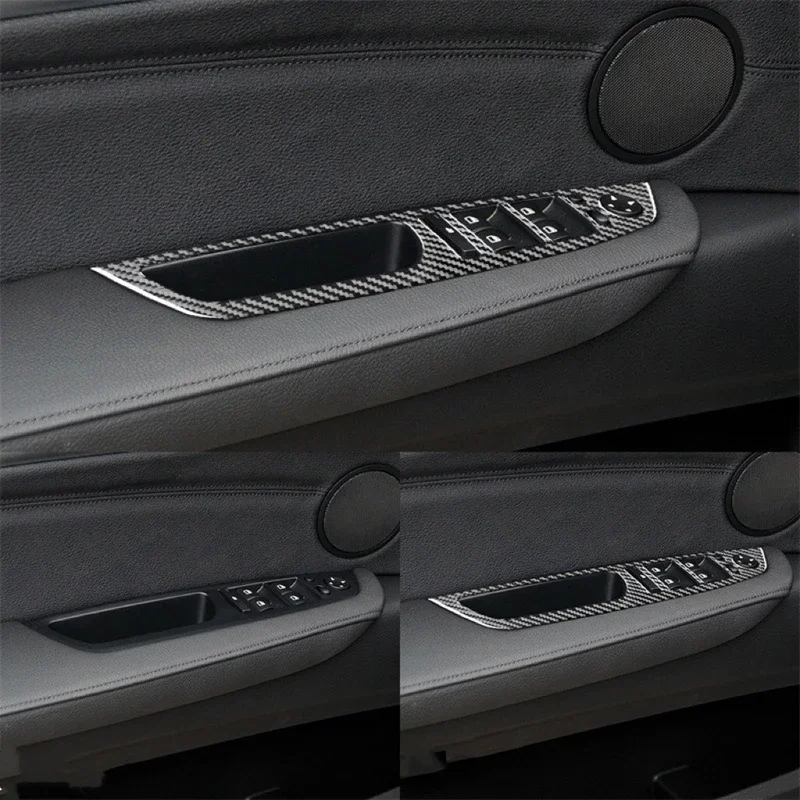 For BMW X5 E70 X6 E71 carbon fiber car lift switch sticker trim 2007 2008 2009 2010 2011 2012-2014 interior accessories