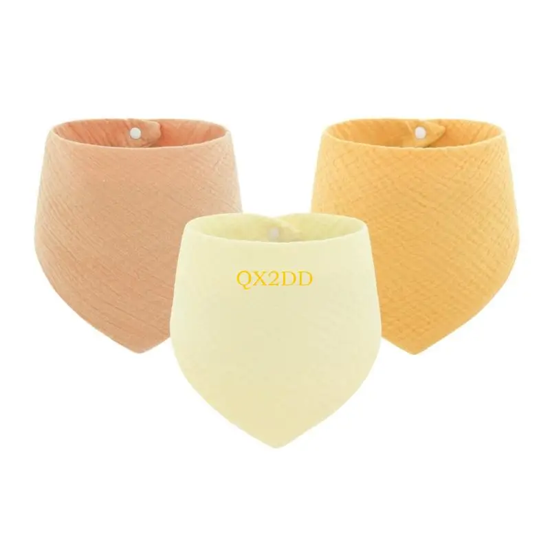 

QX2D 3 шт. фартук для слюнотечения, ткань для отрыжки, сильный впитывающий нагрудник для кормления для малышей, однотонная ткань