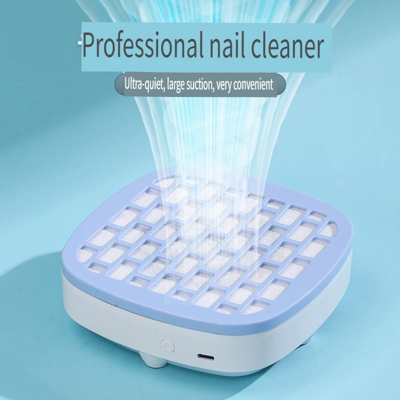 Silent Nail Dust Collector, Nail Vacuum Cleaner with Dust Collection Box, Salon Professional Manicure Dust Collector