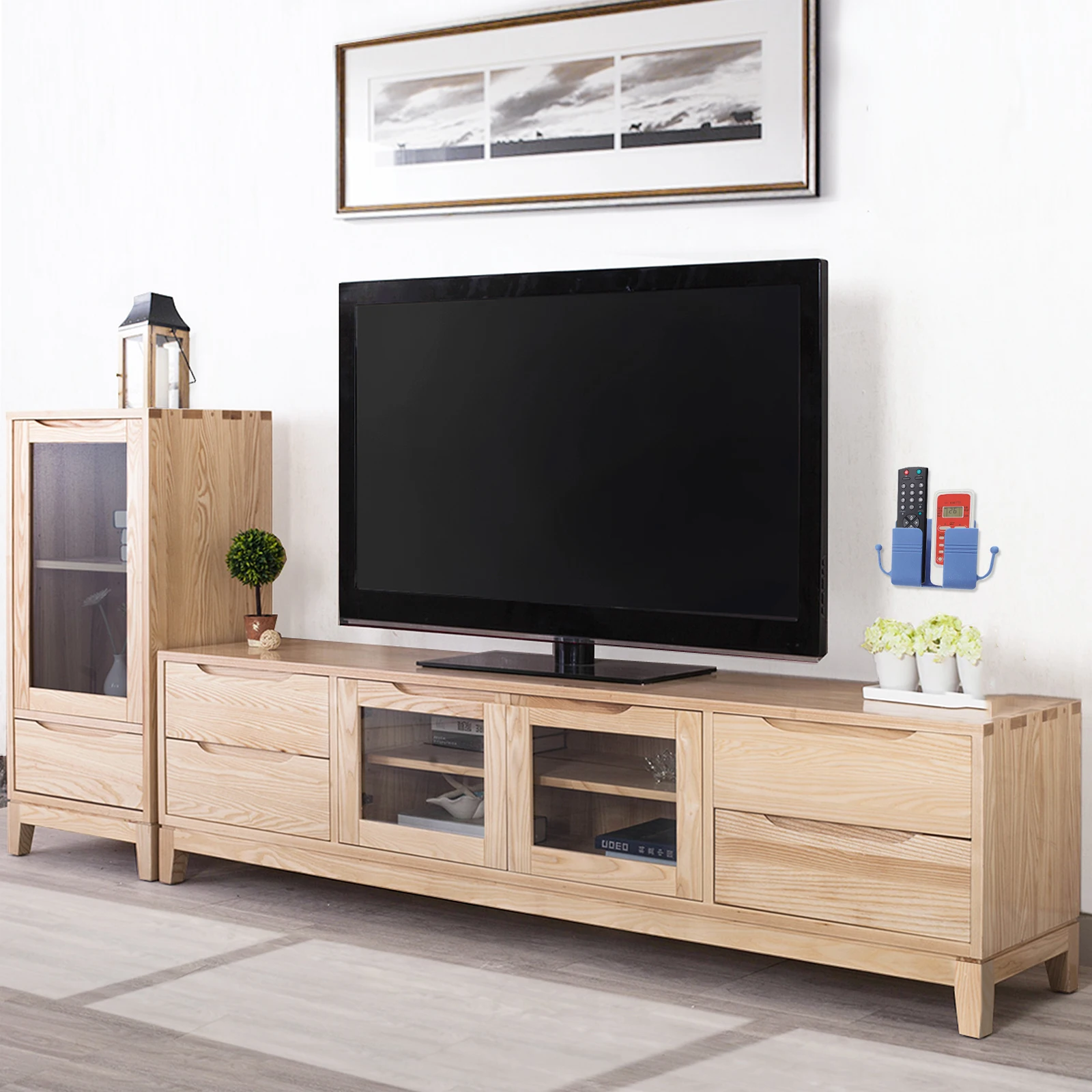 5Pcs Remote Controller Storage Holders Wall Mounted Racks Space Saving Home Organizer Living Room Bedroom