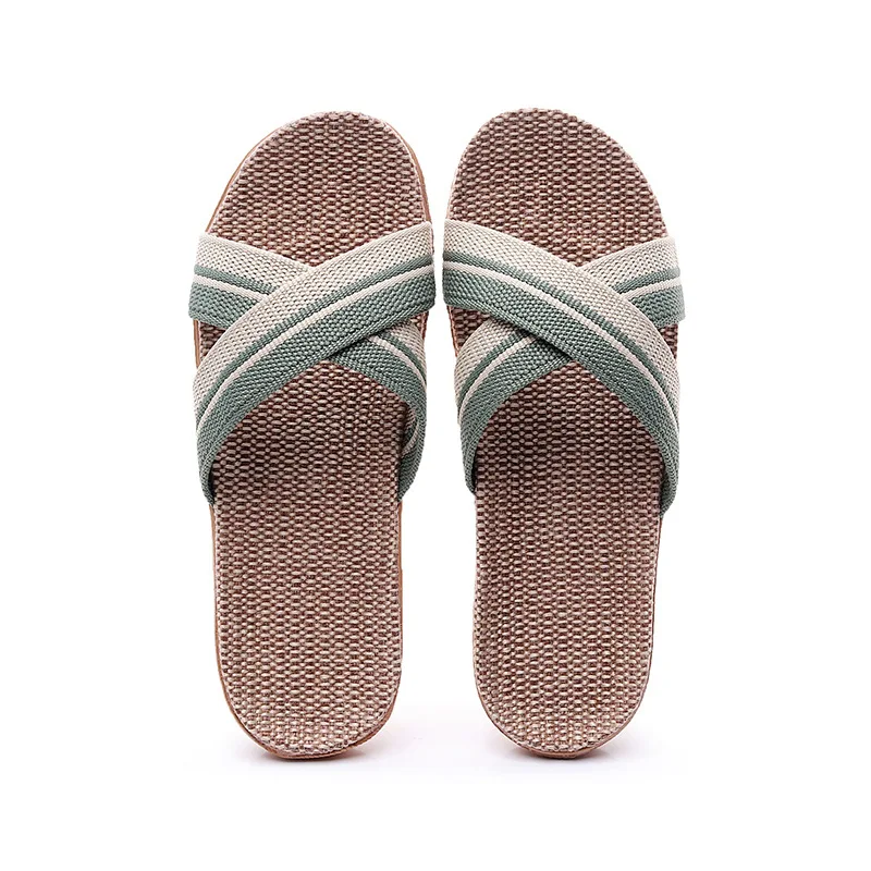 

2025 Plus Size Women'S Slippers Flat Sandals Linen Lightweight Casual Summer Slippers Women For Home New Hot Sale