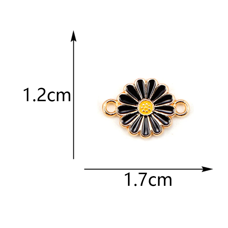 15Pcs 12*17MM Colorful Daisy Flower Jewelry Connector Charm for Women\'s Bracelet Necklace DIY Jewelry Making Enamel Pendant